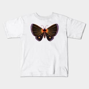 Black Moth with Stars Kids T-Shirt